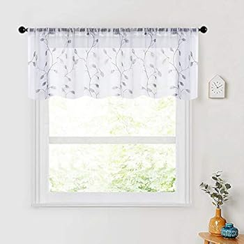 Amazon Com Mrtrees Sheer Curtain Valances 16 Inches Long Valance