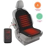 Zento Deals 12V Heated Car Seat Cushion Premium Quality Adjustable Temperature Heating Pad Pain Reliever- New Upgraded Version for 2019, Safer Nonflammable UL Wiring