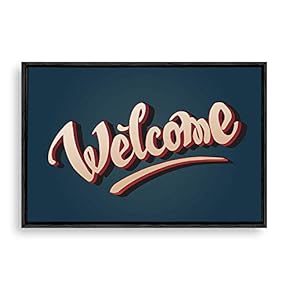 Framed Canvas Wall Art Welcome Canvas Prints Home Artwork Decoration for Living Room,Bedroom - 16x24 inches
