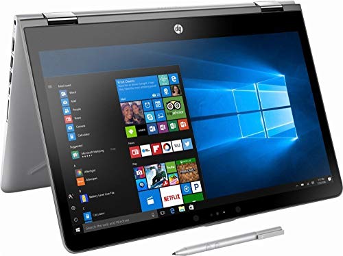 New HP Pavilion Convertible 2-in-1 15.6in Full HD IPS Touchscreen Laptop with Stylus Pen, Intel Core i5-7200U 2.50 GHz, 8GB RAM, 128GB SSD, AMD Radeon 530, Windows 10, Silver (Renewed)