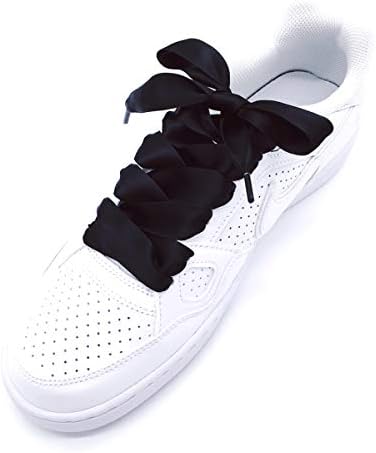 2 Pair Wide Flat Shoelaces Silk Ribbon Satin Shoe Laces Sport Sneakers Shoe Strings
