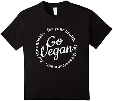 Kids Go Vegan T-Shirt. For your health Vegan Tee 12 Black