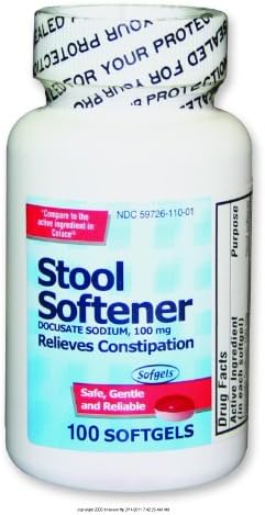 Stool Softener, Stool Softner Softgel 100Mg, (1 BOX, 100 EACH)