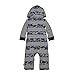 Burt's Bees Baby Baby Boy's Romper Jumpsuit, 100% Organic Cotton One-Piece Coverall, Heather Grey Hooded Camo Stripe, 18 Months