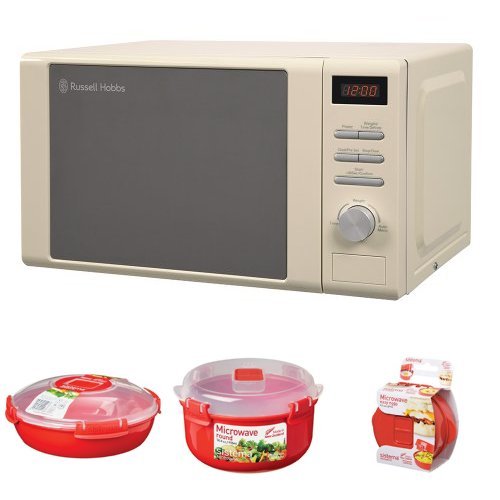 Russell Hobbs RHM2064C Digital Microwave and 3-Piece Sistema Microwave Cooking Set