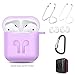 amasing AirPods Case 7 in 1 Airpods Accessories Kits Protective Silicone Cover for Airpod(Front led Not Visible) with Ear Hook Grips/Airpods Staps/Clips/Skin/Tips/Grips (airpidscase1 Purple)