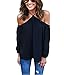 ABD Women's Chiffon Off Shoulder Halter Neck Long Sleeve Shirt Blouse Top