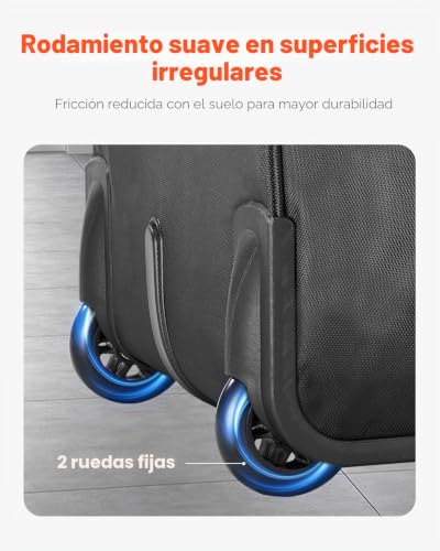 Maleta para Ordenador Portátil de hasta 17,3 Pulgadas, Bolso de Mano con 2 Ruedas Fijas y un Asa Telescópica con 4 Alturas Ajustables para Trabajo, Oficina, Viajes de Negocios, Color Negro