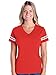 LAT Ladies Fine Jersey Short Sleeve Football Tee (3537) Vintage Red/Blended White, L
