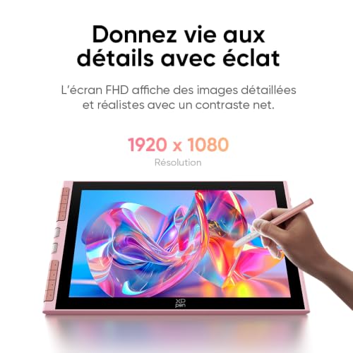 XPPen Artist 12 3rd Tablette Graphique avec Écran 11.9 Pouces - Rose | X4 Stylet Avancé | 16384 Niveaux | Écran Anti-reflet | Portable et Léger | Compatible Multi-systèmes | Design Rose Élégant