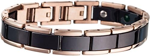 Lunavit Olymp Jade Magnetic Bracelet, Unisex, Rose/Black