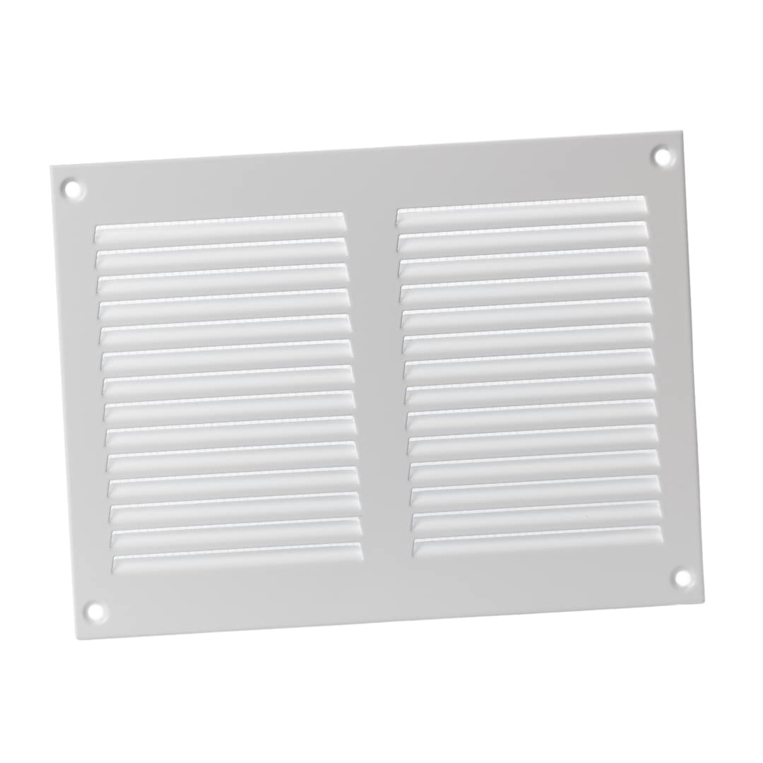 200x150mm / 8x6" inch White Metal Air Vent Grille Cover with Insect Mesh - Ventilation Cover