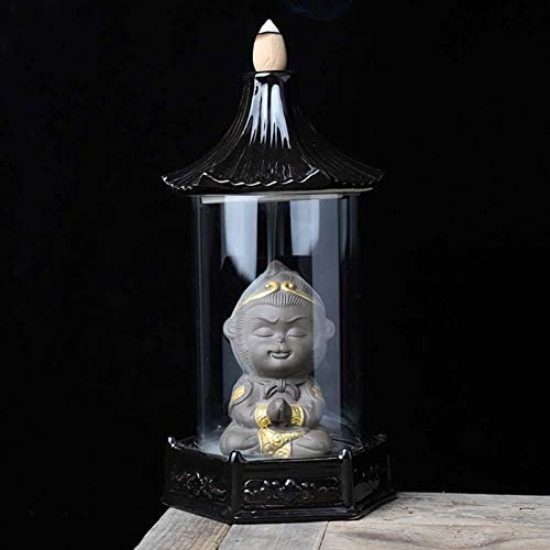 Guwheat Incense Burner, Creative Backflow Tower Monkey Ceramics Incense Holder for Cone Home Decor Aromatherapy Ornament (Tower Monkey)