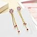 Neoglory 14k Gold Plated Rhinestone Yellow Drop Dangle Earring, Pink