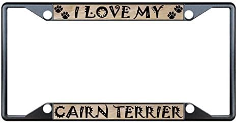 License Plate Covers CAIRN TERRIER Dog Black License Plate Frame Tag Holder Four Holes