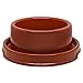 YCSJPET Anti-ant Pet Bows for Dogs Cats Round Plastic Water Food Feeder Dish Waterer (Brown)