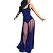 Metup Women Tank Bodycon Bodysuit with Pleated Semi Sheer Mesh Skirt