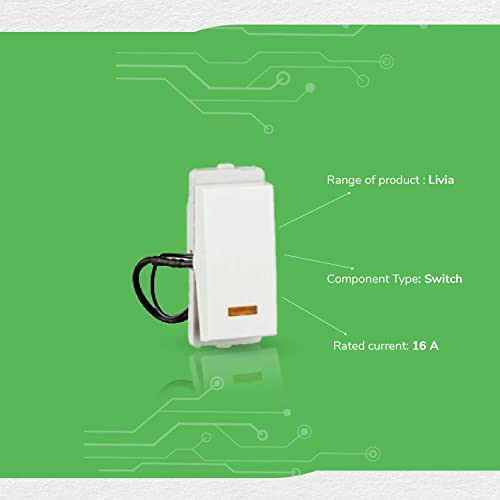 Schneider Electric P1181 Plastic 16AX 1 Way 1 Module Switch with Indicator (White) 2