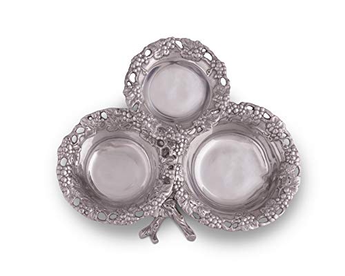 Arthur Court Designs Aluminum Grape Tiered 3-Bowls