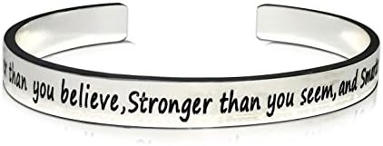 You Are Braver Than You Believe Stronger Than You Seem and Smarter Than You Think Cuff Bracelet