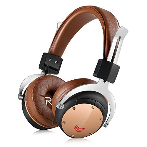 Fekgoo Bluetooth Headphones Over-Ear-Wireless Hi-Fi Stereo Headset with Mic 40mm Driver Foldable Headphones Support TF Card for Travel Sports Music Cell Phones PC (Brown)