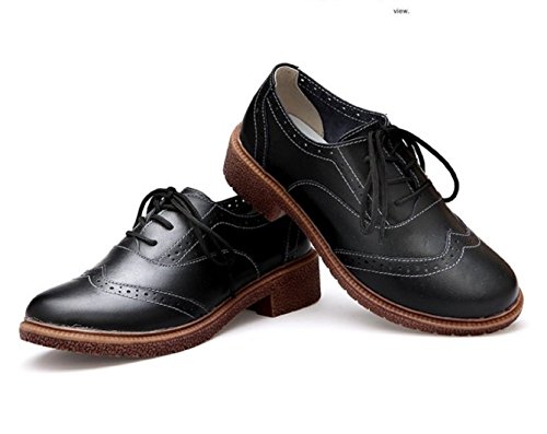 AutumnFall Women's Retro Oxford Shoes (40, black)