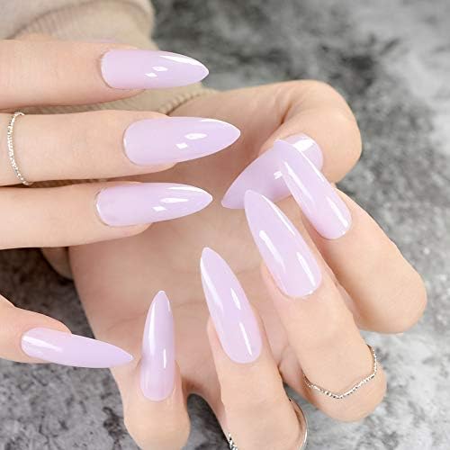 Metallic Mirror Extra Long Stilettos Sharp False Nail Metal Silver Fake Nails Acrylic Artificial Stiletto Nail Art Fuax Ongles Z752