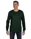 Hanes Tagless 6.1 oz Long-Sleeve with Pocket, Deep Forest, L