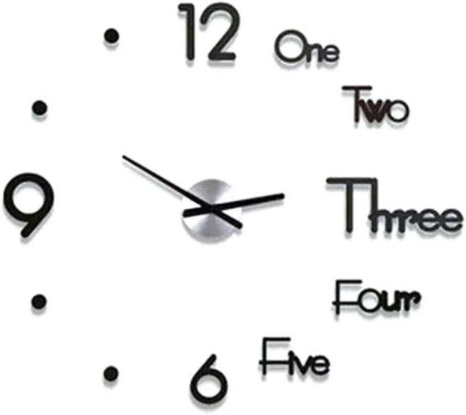 Fulstarshop DIY Wall Clock Frameless Modern 3D Large Mute Wall Stickers Decorative Large Watch Mirror Stickers for Living Room Bedroom Office School