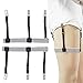 Darller Mens Shirt Stays Garters Suspenders Shirt Holder Straps Non-slip Locking Clamps, 2 Pack (C-black 02), One Size