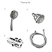 LORDEAR Modern Hign Flow 3-Way Diverter 5 Function Chrome Finish Shower Heads Handheld Combo, Hand Held Shower Heads with Shower Hose, 4.2