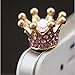 3.5mm 1 pcs Golden with White/Blue /Purple Rhinestone Noble Crown Shinning Crystal Cute Princess Dust Plug Phone Headset Dust Plug Anti Dust Earphone Jack Plug Stopper Cap Cellphone Charm for iPhones