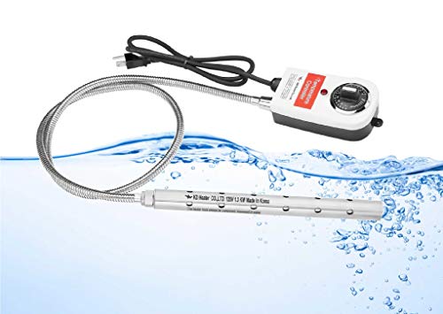 1300W 120V Fully Submersible Portable Electric Immersion Water Heater, 100% Waterproof Immersion Heater, Theromostat, Auto Shutoff, Overheating Protection, Bucket Water Heater, Easy to Use