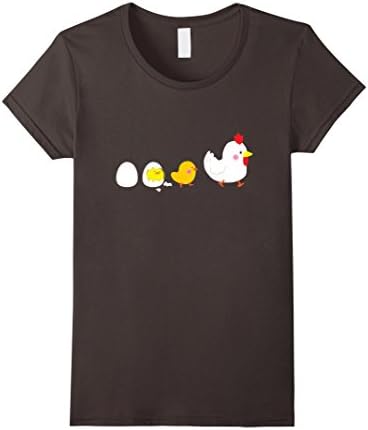 Women's Rooster Evolution T-Shirt Egg Chick Hen 2017 New Years Gift Medium Asphalt