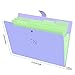 Phyxin Expanding File Folders 5 Pockets Document Organizer A4 Letter Size Plastic File Folder with Lables Document Holder for Business School Supplies Purple