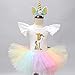 TTYAOVO Baby Girl 1st Birthday 3pcs Unicorn Outfits with Headband & Romper & Skirts Size 1 Years Pink