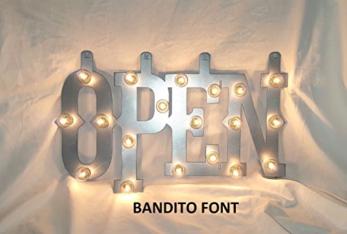 Open lighted sign marquee vintage inspired