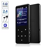 MP3 Player,AMDISI Bluetooth MP3 Player with 2.4'' Large Screen, Slim Portable Music Player with Speaker,Touch Buttons,HiFi Lossless Sound Quality,FM Radio/Recorder,8GB Come with a Wired Headphone