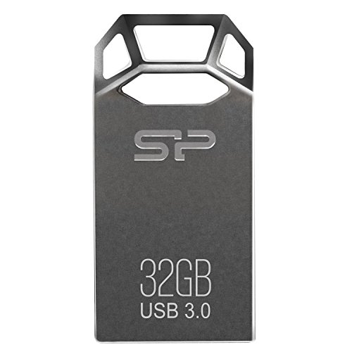 Silicon Power 32GB Jewel J50 USB 3.0 Zinc-Alloy Compact Flash Drive, Titanium Edition (SP032GBUF3J50V1TBT)