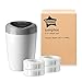 Tommee Tippee Simplee Diaper Pail Starter Set, Blocks Odor, Antibacterial, Holds 18 Diapers, 4 Refills Cartridges, Grey