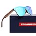 Vintage Wayfarer Style polarized mirror green lense stylish wood frame sunglasses for men women 2018 Anniversary lightweight wooden float shades unique birthday presents gift ideas for him her mom dad