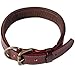 Logical Leather Padded Dog Collar - Best Full Grain Heavy Duty Genuine Leather Collar - Brown - Large