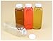 16oz Clear Plastic PET Bottles w/White Tamper-evident Caps (6 pack) for Juice, Kombucha, Iced Tea, Smoothies & More