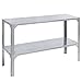 Giantex Galvanized Steel Workbench Worktable Workstation Prepare Work Potting Table Two Tier Storage Shelf