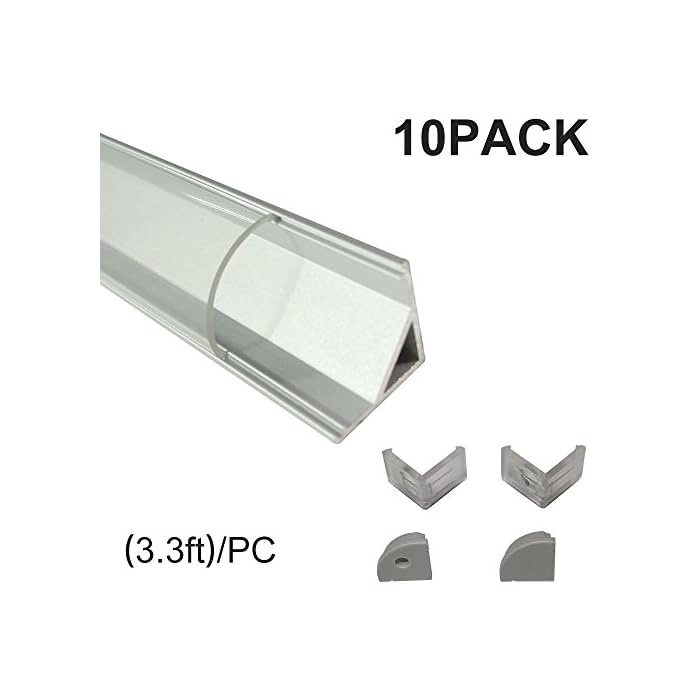 Buy inShareplus V Shape LED Aluminum Channel System With Transparent