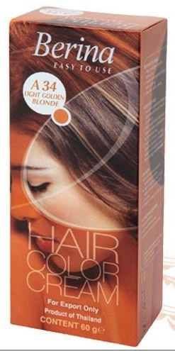 Berina Hair Color Cream A 34(Light Golden Blonde)