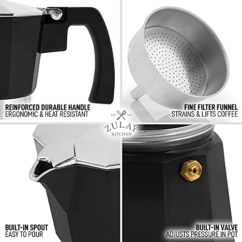 Zulay Classic Stovetop Espresso Maker for Great Flavored Strong
