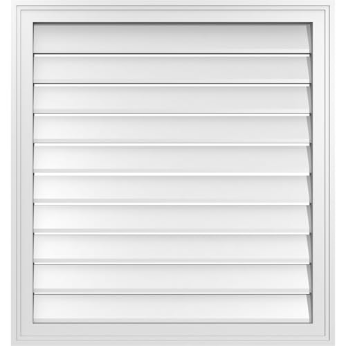 30"W x 32"H Rectangle Surface Mount Signature Urethane Gable Vent: Functional,…
