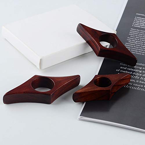 Sunshane 3 Packs Book Page Holder Walnut Color Thumb Bookmark Book Reading Accessories Gifts for Readers, Book Lovers, Bookworm, Literati (Walnut, 3pcs Set-Small/Medium/Large) - Thumbnail 3