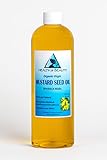 Mustard Oil Organic Unrefined by H&B OILS CENTER Raw Virgin Cold Pressed Premium Quality Natural Pure 16 oz